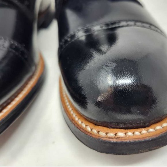 Men\'s 8.5 Wide EE Stacy Adams Madison cap toe oxford black dress shoes 8.5EE main image 6